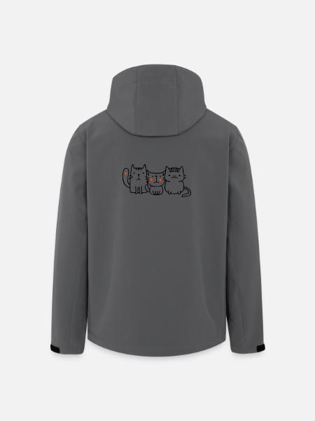 Chats, amis - Veste softshell homme en polyester recyclé Stanley/Stella - charbon