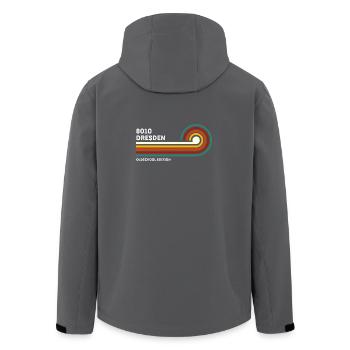 Dresden Retro 8010 Alte Postleitzahl DDR Vintage - Recycelte Männer Softshell-Jacke von Stanley/Stella - Anthrazit - Hinten - AI Model Male 185 light (185cm)