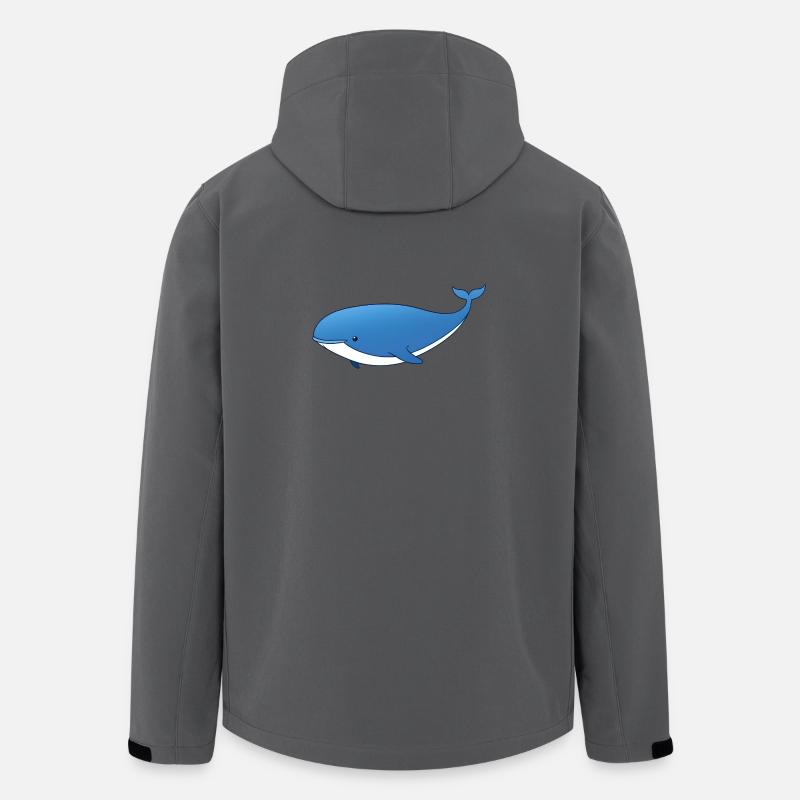 Blauer Wal Cartoon - Recycelte Männer Softshell-Jacke von Stanley/Stella - Anthrazit