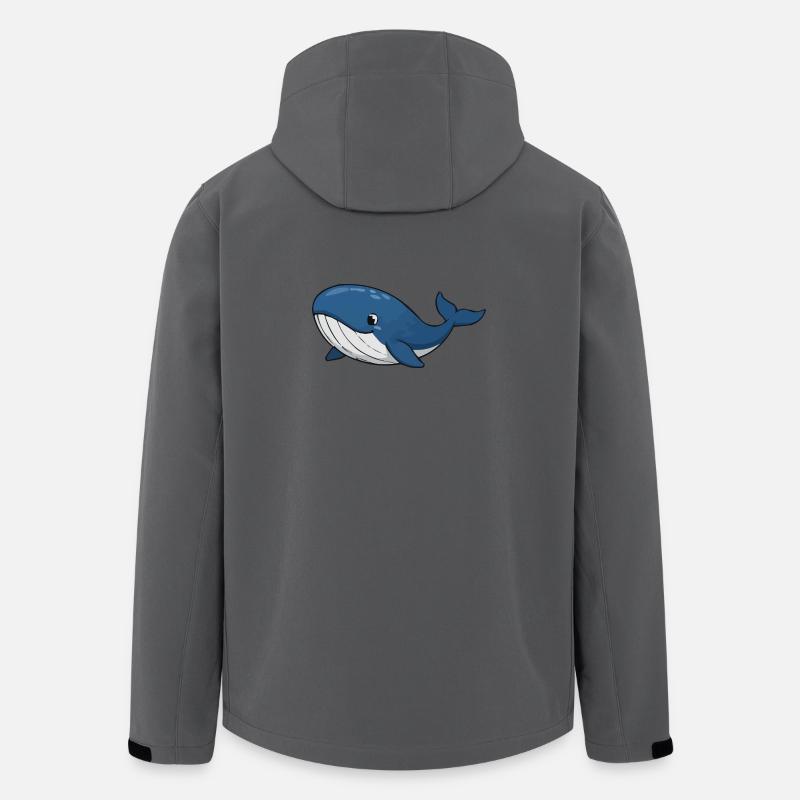 Cartoon Wal im Tiefblau - Recycelte Männer Softshell-Jacke von Stanley/Stella - Anthrazit