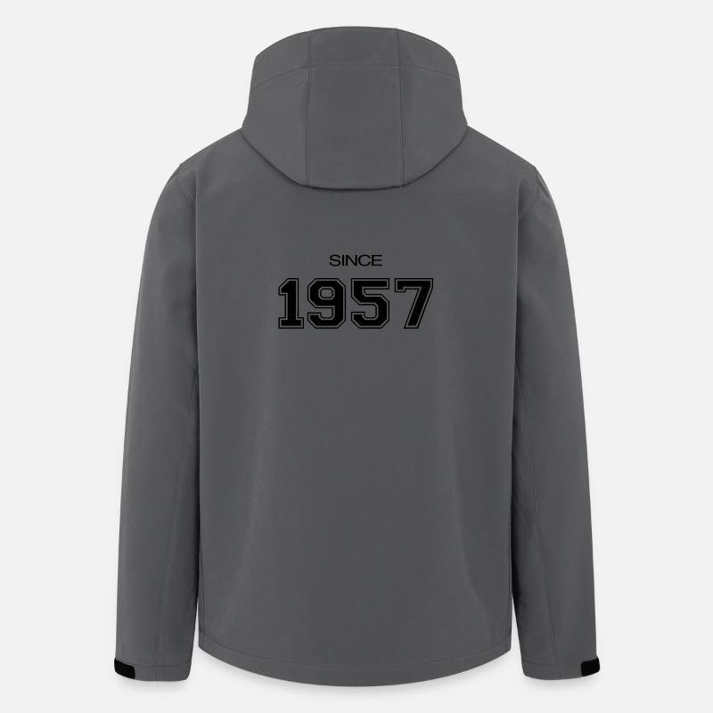 cadeau d'anniversaire 1957 - Veste softshell homme en polyester recyclé Stanley/Stella - charbon