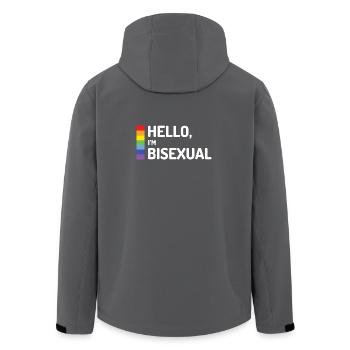 Hallo, ich bin bisexuell - Recycelte Männer Softshell-Jacke von Stanley/Stella - Anthrazit - Hinten - AI Model Male 185 light (185cm)