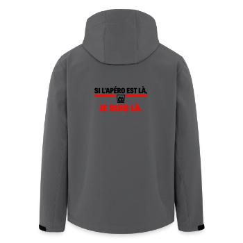 If the aperitif is there I'm there humor - Men’s Recycled Softshell Jacket by Stanley/Stella - anthracite - Back - AI Model Male 185 light (185cm)