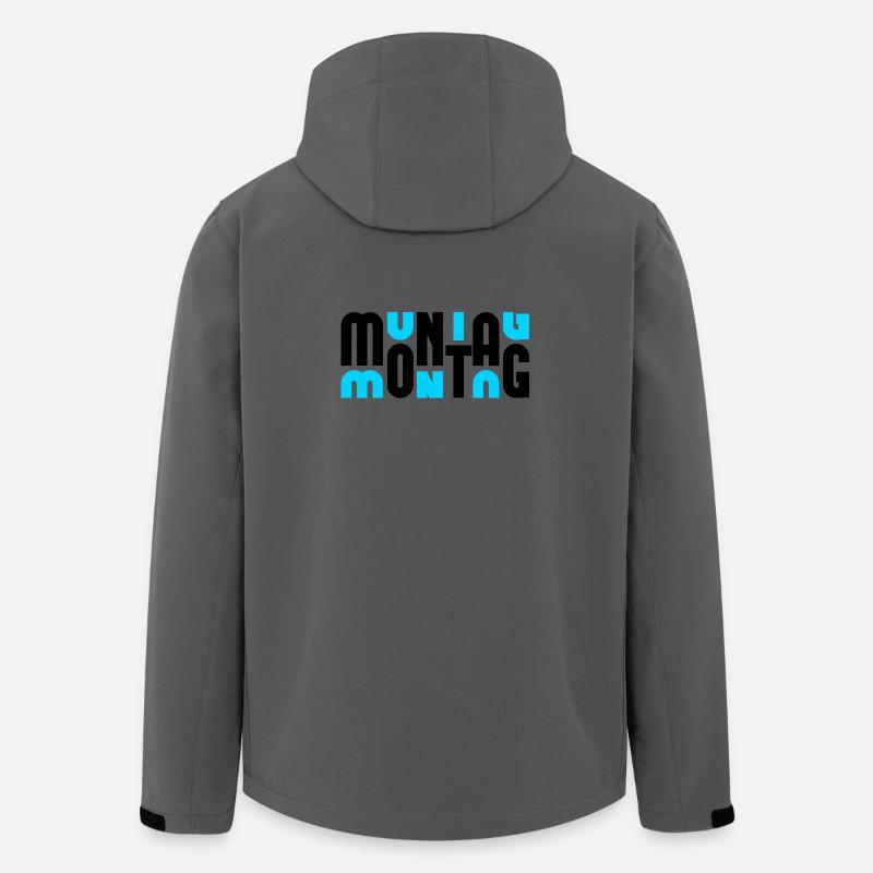 Montag Black/Cyan - Recycelte Männer Softshell-Jacke von Stanley/Stella - Anthrazit