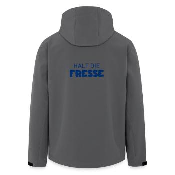 Halt die Fresse - Cooler Spruch - Recycelte Männer Softshell-Jacke von Stanley/Stella - Anthrazit - Hinten - AI Model Male 185 light (185cm)
