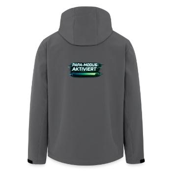 Papa Modus aktiviert – Geschenk für Vater - Recycelte Männer Softshell-Jacke von Stanley/Stella - Anthrazit - Hinten - AI Model Male 185 light (185cm)