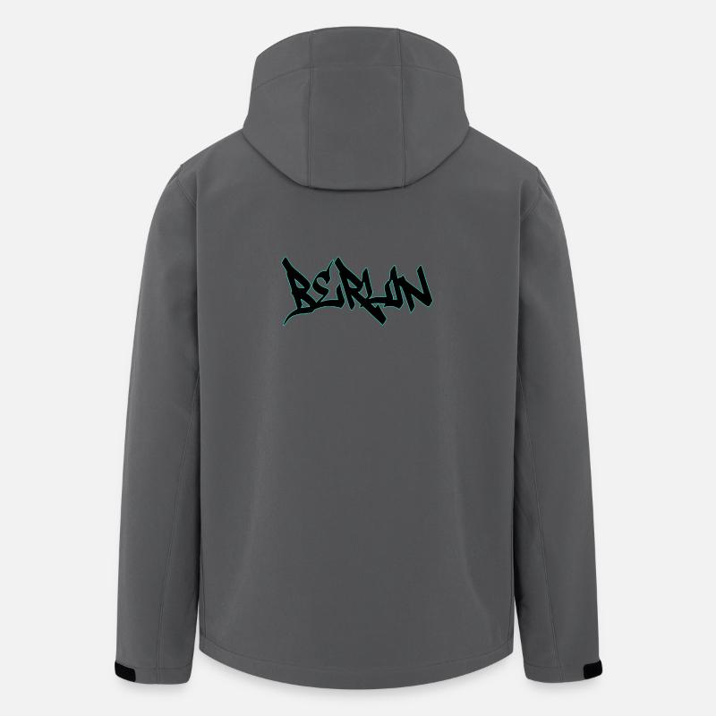 Lettrage au néon - Veste softshell homme en polyester recyclé Stanley/Stella - charbon