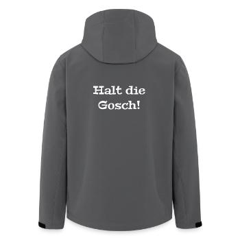 Halt die Gosch Spruch Dialekt T-Shirt - Recycelte Männer Softshell-Jacke von Stanley/Stella - Anthrazit - Hinten - AI Model Male 185 light (185cm)