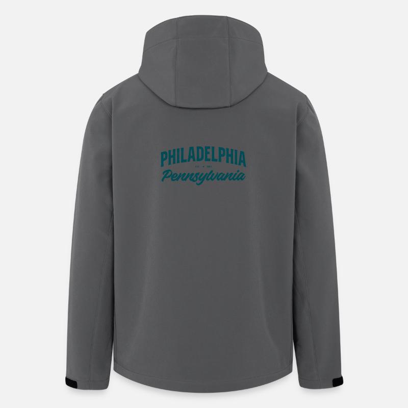 Philadelphia Script Pennsylvania - Men’s Recycled Softshell Jacket by Stanley/Stella - anthracite