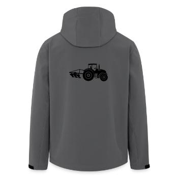 Tractor with plow logo farm - Men’s Recycled Softshell Jacket by Stanley/Stella - anthracite - Back - AI Model Male 185 light (185cm)