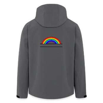 Rainbow name banner - Men’s Recycled Softshell Jacket by Stanley/Stella - anthracite - Back - AI Model Male 185 light (185cm)