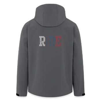 Route Rider Striped Panels - Men’s Recycled Softshell Jacket by Stanley/Stella - anthracite - Back - AI Model Male 185 light (185cm)