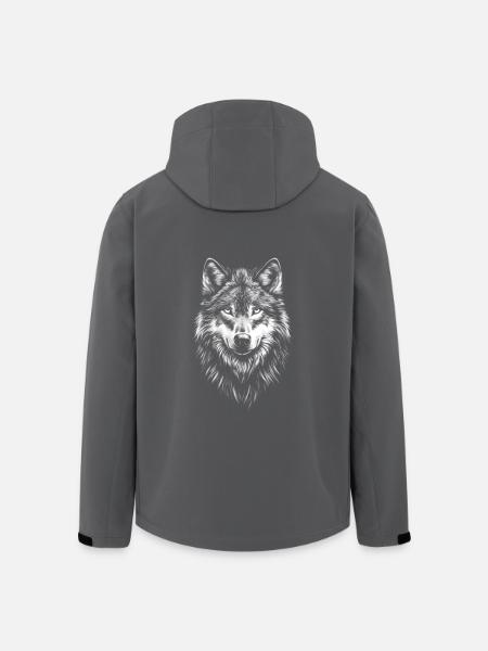 Wolf Portrait Wildtiere Wild Tiere Wölfe - Recycelte Männer Softshell-Jacke von Stanley/Stella - Anthrazit