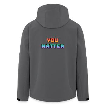 You Matter Gradientendesign - Recycelte Männer Softshell-Jacke von Stanley/Stella - Anthrazit - Hinten - AI Model Male 185 light (185cm)