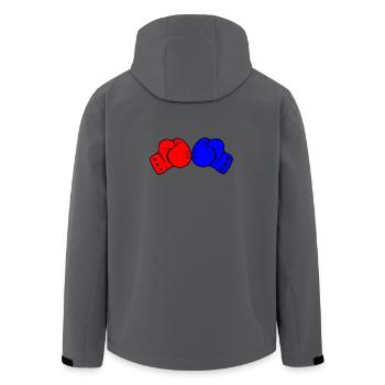 Deux gants de boxe rouge et bleu - Veste softshell homme en polyester recyclé Stanley/Stella - charbon - Dos - AI Model Male 185 light (185cm)
