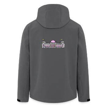 The Bundestag in Berlin with rainbow flags - Men’s Recycled Softshell Jacket by Stanley/Stella - anthracite - Back - AI Model Male 185 light (185cm)