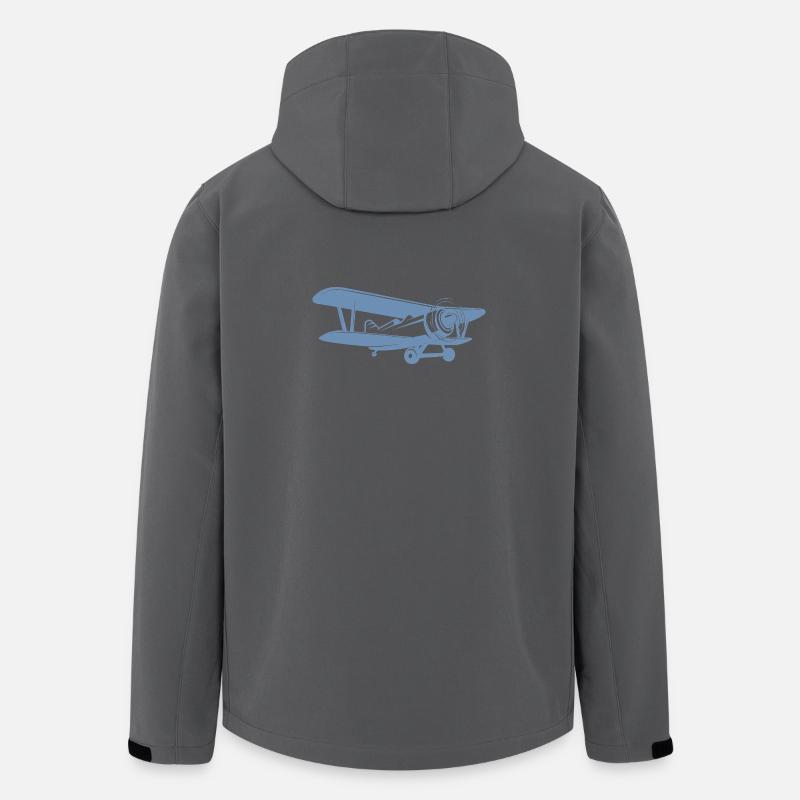 Doppeldecker Pilot Retro Minimalistisch - Recycelte Männer Softshell-Jacke von Stanley/Stella - Anthrazit