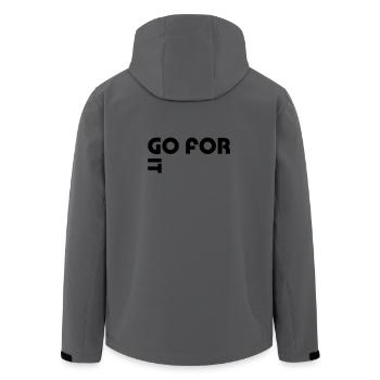 Go for it - Men’s Recycled Softshell Jacket by Stanley/Stella - anthracite - Back - AI Model Male 185 light (185cm)