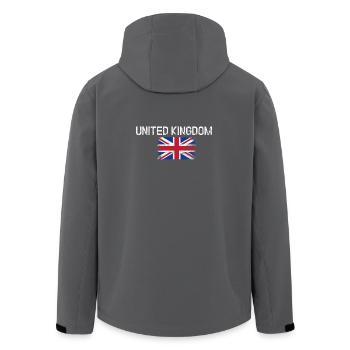 Druck der britischen Notflagge - Recycelte Männer Softshell-Jacke von Stanley/Stella - Anthrazit - Hinten - AI Model Male 185 light (185cm)