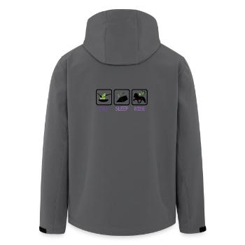 Islande Chemises de compétition Tente végétarienne - Veste softshell homme en polyester recyclé Stanley/Stella - charbon - Dos - AI Model Male 185 light (185cm)