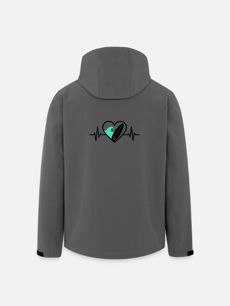 Surfing Heart Wave Beach Freedom - Men’s Recycled Softshell Jacket by Stanley/Stella - anthracite