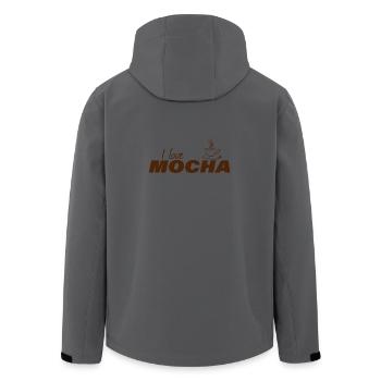 I LOVE MOCHA - Men’s Recycled Softshell Jacket by Stanley/Stella - anthracite - Back - AI Model Male 185 light (185cm)