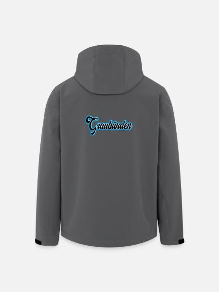 Graubünden Script with Blue Outline - Men’s Recycled Softshell Jacket by Stanley/Stella - anthracite