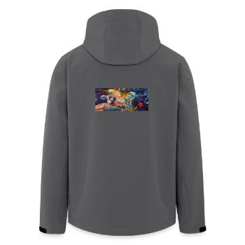 Neon Anatomy Dreamscape - Men’s Recycled Softshell Jacket by Stanley/Stella - anthracite - Back - AI Model Male 185 light (185cm)