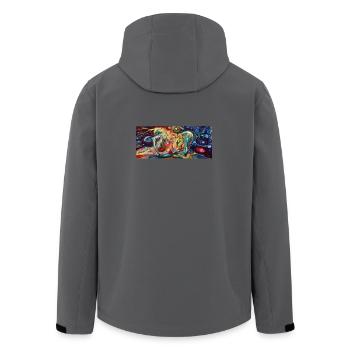 Twin Neon Embrace - Men’s Recycled Softshell Jacket by Stanley/Stella - anthracite - Back - AI Model Male 185 light (185cm)