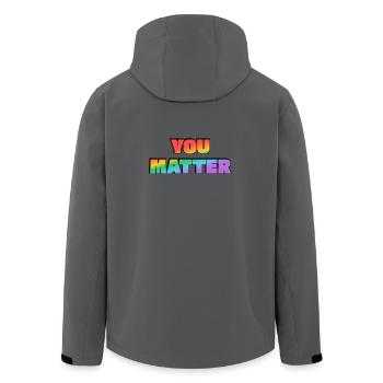 You Matter Regenbogen-Farbverlauf - Recycelte Männer Softshell-Jacke von Stanley/Stella - Anthrazit - Hinten - AI Model Male 185 light (185cm)