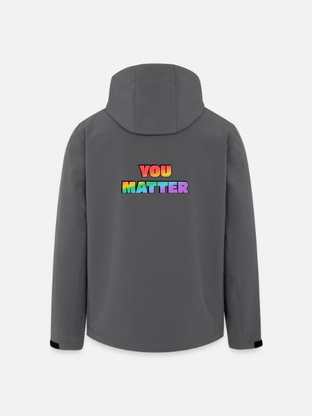 Dégradé arc-en-ciel You Matter - Veste softshell homme en polyester recyclé Stanley/Stella - charbon