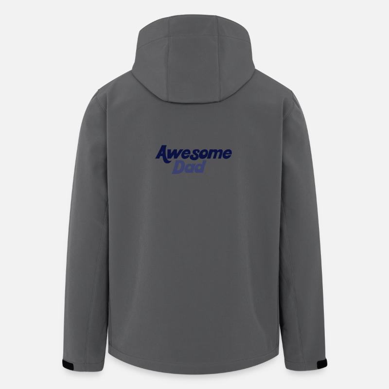 Bold Blue Gradient Awesome Dad - Men’s Recycled Softshell Jacket by Stanley/Stella - anthracite
