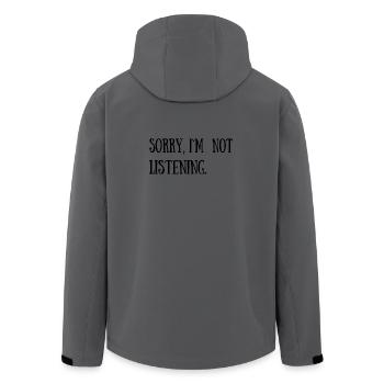 Funny Sarcastic Cool Quotes - Men’s Recycled Softshell Jacket by Stanley/Stella - anthracite - Back - AI Model Male 185 light (185cm)
