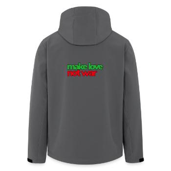 Make Love Not War - Men’s Recycled Softshell Jacket by Stanley/Stella - anthracite - Back - AI Model Male 185 light (185cm)
