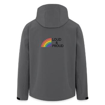 LGBTQ Pride Month - Loud and Proud - Men’s Recycled Softshell Jacket by Stanley/Stella - anthracite - Back - AI Model Male 185 light (185cm)