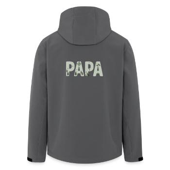 Papas Outdoor-Camping-Motiv - Recycelte Männer Softshell-Jacke von Stanley/Stella - Anthrazit - Hinten - AI Model Male 185 light (185cm)