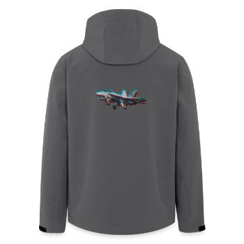 F18 Kampfjet Glitch Aviation Streetwear - Recycelte Männer Softshell-Jacke von Stanley/Stella - Anthrazit - Hinten - AI Model Male 185 light (185cm)