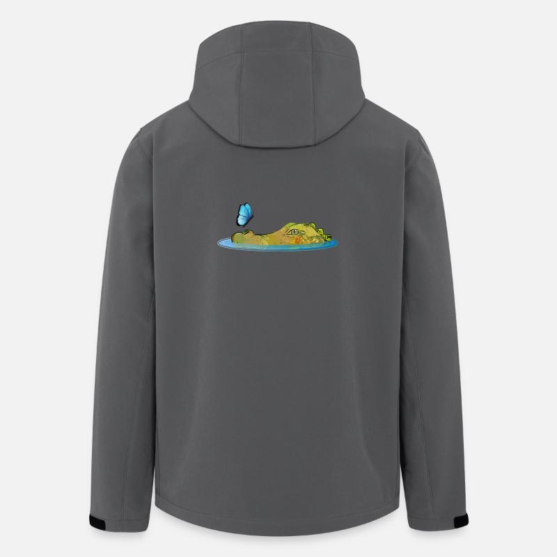 Crocodile dans l’eau avec papillon - Veste softshell homme en polyester recyclé Stanley/Stella - charbon