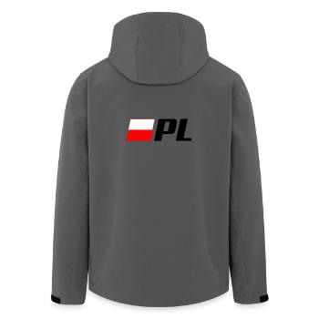 Polnische Flagge Patriotische PL - Recycelte Männer Softshell-Jacke von Stanley/Stella - Anthrazit - Hinten - AI Model Male 185 light (185cm)