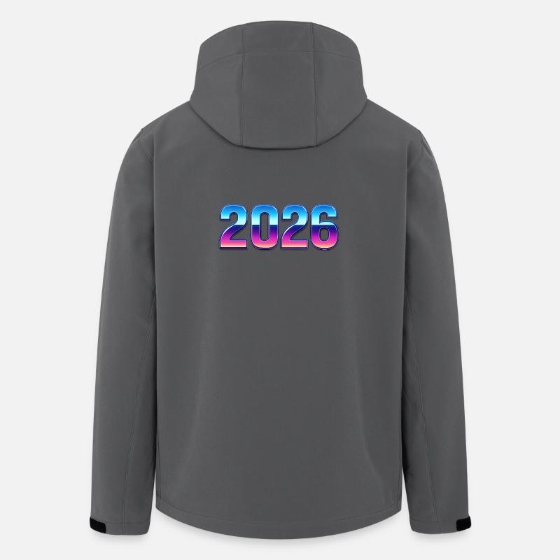 Neon 2026 Design mit Farbverlauf - Recycelte Männer Softshell-Jacke von Stanley/Stella - Anthrazit