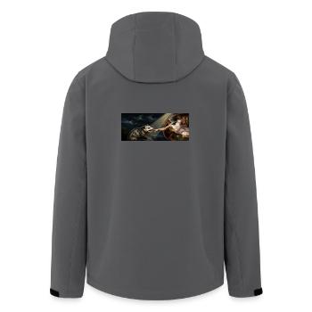 Opossum Beats God's Hand Funny Opossum Meme - Men’s Recycled Softshell Jacket by Stanley/Stella - anthracite - Back - AI Model Male 185 light (185cm)