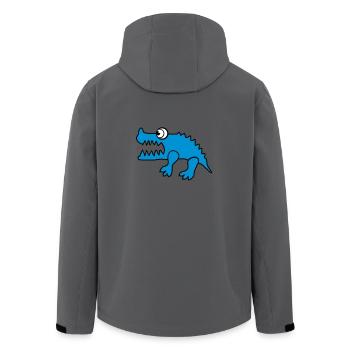 Krokodil (individuelle Farbänderung) - Recycelte Männer Softshell-Jacke von Stanley/Stella - Anthrazit - Hinten - AI Model Male 185 light (185cm)