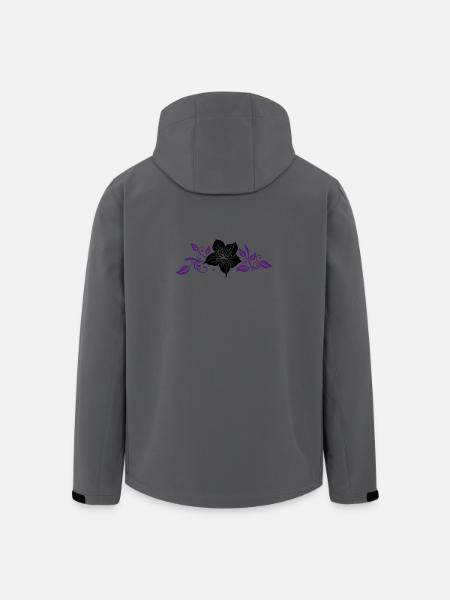 Schwarze Lilie mit violetten Ranken-Elementen - Recycelte Männer Softshell-Jacke von Stanley/Stella - Anthrazit