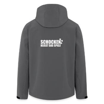 Schocken heißt das Spiel weiß - Recycelte Männer Softshell-Jacke von Stanley/Stella - Anthrazit - Hinten - AI Model Male 185 light (185cm)
