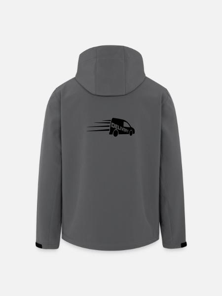 Logo de fourgonnette avec texte découpé - Veste softshell homme en polyester recyclé Stanley/Stella - charbon