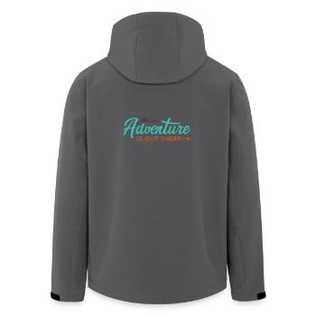 Adventure is Out There - Men’s Recycled Softshell Jacket by Stanley/Stella - anthracite - Back - AI Model Male 185 light (185cm)