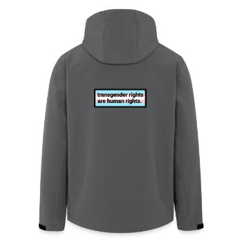 Trans Rights Human Rights - Men’s Recycled Softshell Jacket by Stanley/Stella - anthracite - Back - AI Model Male 185 light (185cm)