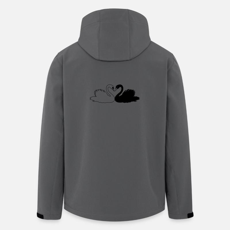 Schwarz-weiße Schwanenschattenfigur - Recycelte Männer Softshell-Jacke von Stanley/Stella - Anthrazit