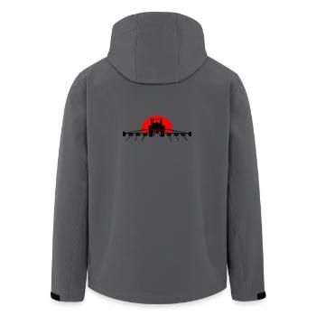 Sonnenuntergang mit dem Traktor - Recycelte Männer Softshell-Jacke von Stanley/Stella - Anthrazit - Hinten - AI Model Male 185 light (185cm)