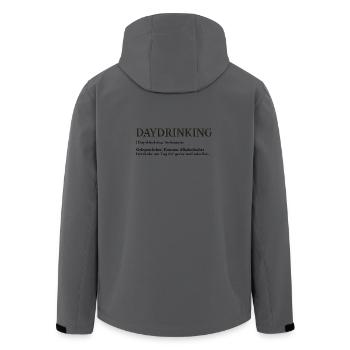 Daydrinking Funny Alcohol Sayings - Men’s Recycled Softshell Jacket by Stanley/Stella - anthracite - Back - AI Model Male 185 light (185cm)